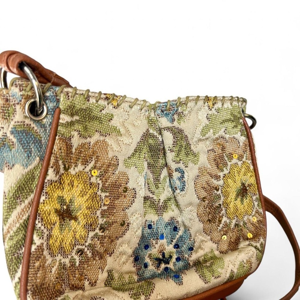 👜 Vintage Liz Claiborne Floral Tapestry Crossbody/Shoulder Bag | Cottagecore - Picture 4 of 8